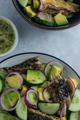 Smoked mackerel salad