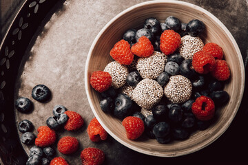 Mixed Berries Grunge Background