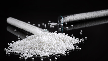 Laboratory tubes for research with white plastic polymer or medical supplies