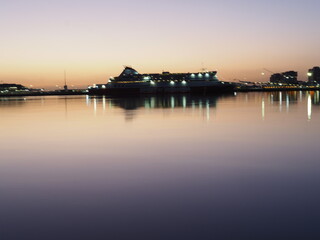 Fototapeta premium Port Melbourne beach at sunset in Victoria Australia