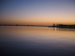 Port Melbourne beach at sunset in Victoria Australia