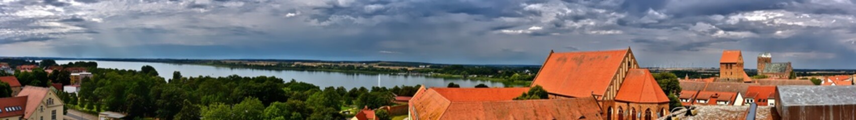 Ortsbild, Stadt, Bauwerk, Architektur, Prenzlau, urban, alt, historisch, Geschichte, See, anreisen, Fremdenverkehr, Panorama, Kirche, Turm, Backstein, EU