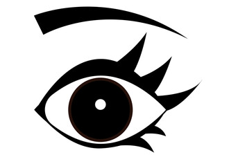 Icono de ojo sobre fondo blanco