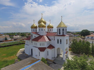 Fototapeta na wymiar The Church of St. George in Vityazevo. Krasnodar region. Russia