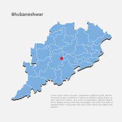 Vector template map province India info graphic