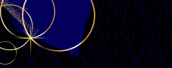 Abstract art gold design black background universal dressing luminous shiny color golden