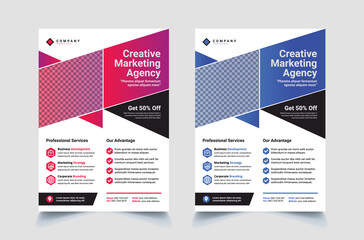 Corporate abstract business flyer design print ready template in A4 size