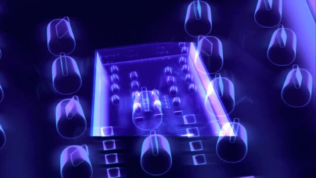 vj loop - neon musical symbols. 3D render