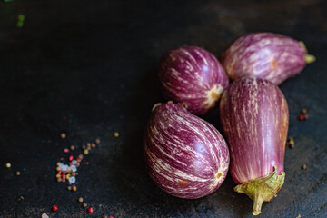 eggplant vegetables fresh on the table serving portion size view copy space for text keto or paleo diet