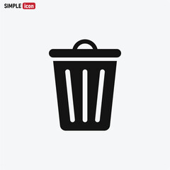 Trash can icon vector . Garbage sign
