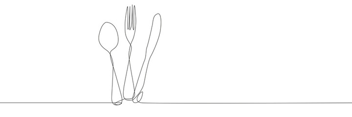 Fork spoon and knifeon white background - obrazy, fototapety, plakaty