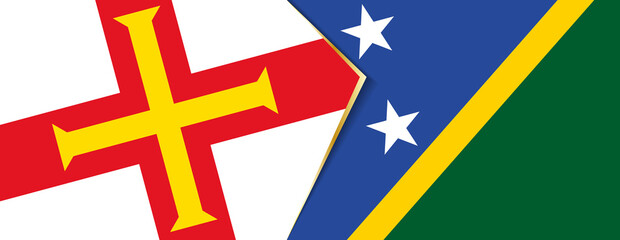 Guernsey and Solomon Islands flags, two vector flags.