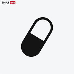 Capsule icon vector . Pill sign