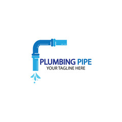 Fototapeta premium Pipe Plumbing logo vector Design Template,Plumbing logo vector design template. water pipe logo design.Leaking water logotype,Design Concept, Creative Symbol, Icon