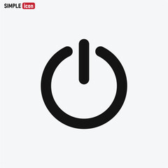Power icon vector . Shutdown sign