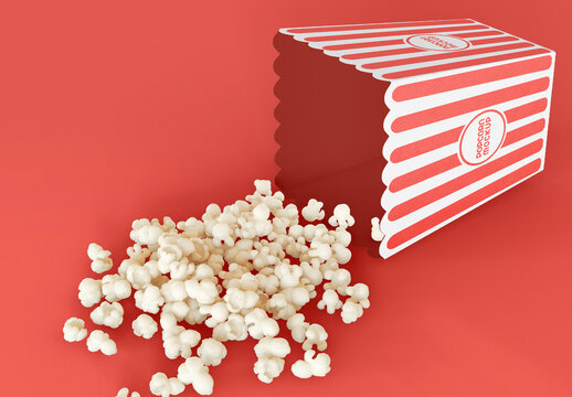 Bucket with Popcorn Flying Mockup