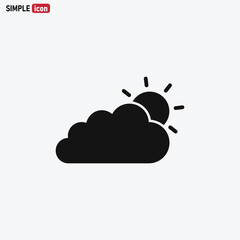 Cloud With Sun icon vector