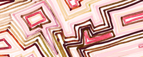 Bright Mosaic Decor. Brown Geometric Texture.