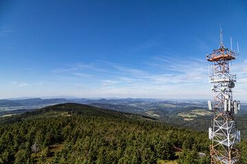 Telecommunication tower in the mountains