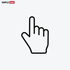 Finger icon vector . Hand sign . Pointer