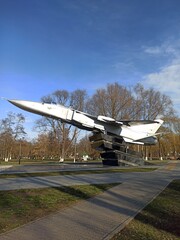 monument to a famous old aircraft, bomber Suhoi