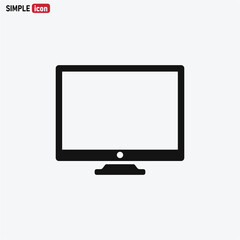 Monitor icon vector . Tv sign