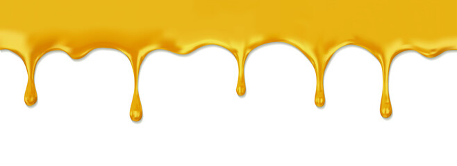 Honey splash dripping sweet drops. Vector design of dropping honey syrup for desserts or cafeteria and patisserie cakes and cookies