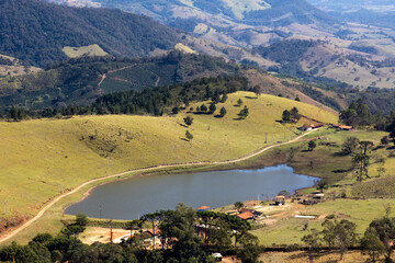 paisagem, natureza, panorama, fluvial, perspectiva, céu, lago, molhar, verde, verão, panorámico,...
