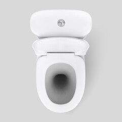 Realistic Toilet bowl mockup, 3d vector illustration white toile