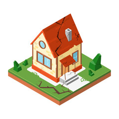 Icon House in isometric style, vector illustration