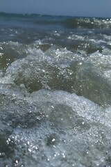 Fototapeta premium the sea is a bottomless world.quiet rustle of coastal waves.