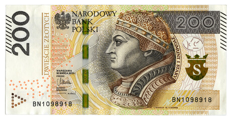 200 Polish Zlotys banknote obverse.