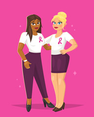 Breast cancer awareness month vector illustration