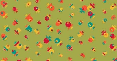 Abstract Color Halftone Dots generative art background illustration