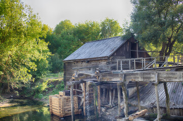 water mill from the 18th century. Historical building.