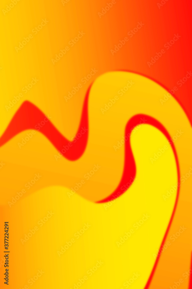 Poster abstract burning curved wave with blur effect for your design. illustration with fiery curves lines.