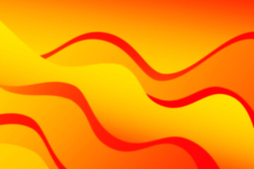 Abstract burning curved wave with blur effect for your design. Illustration with fiery curves lines. Wavy paper cut background. Burning fire waves.