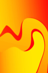 Abstract burning curved wave with blur effect for your design. Illustration with fiery curves lines. Wavy paper cut background. Burning fire waves.