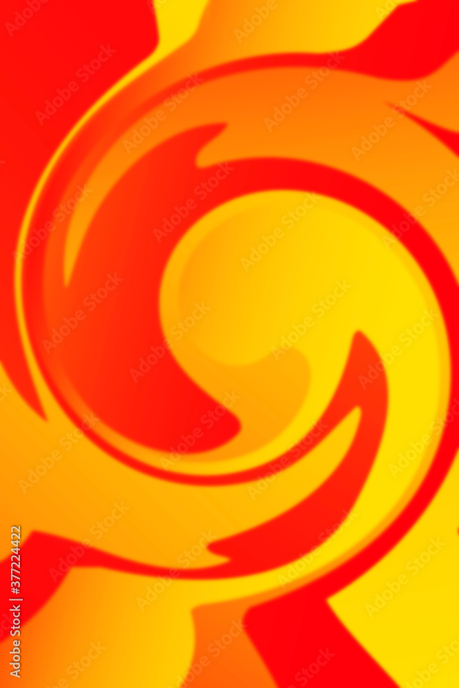Poster abstract burning curved wave with blur effect for your design. illustration with fiery curves lines.