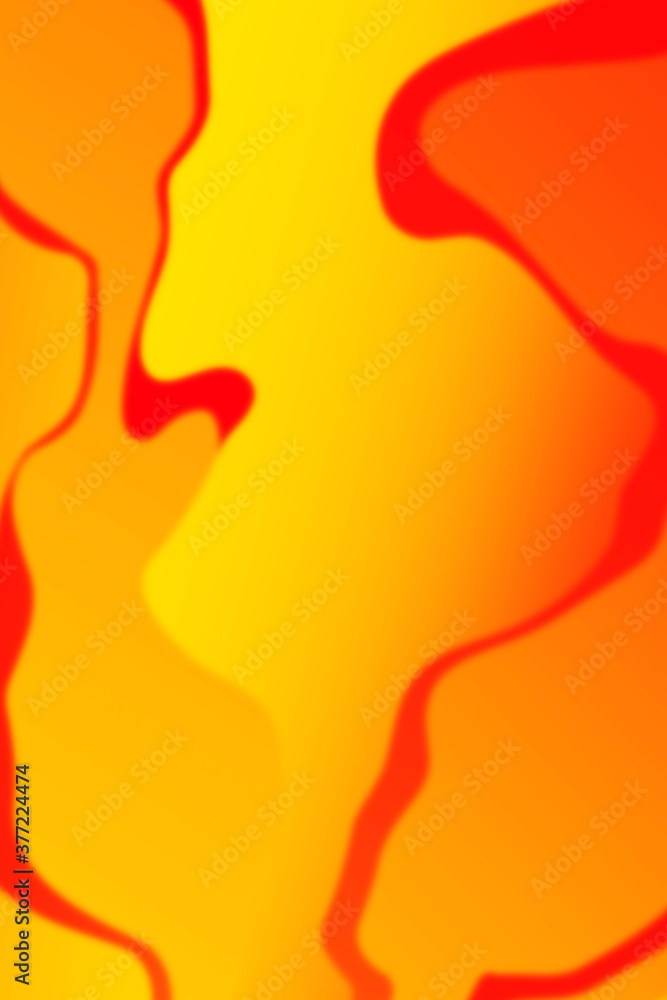 Poster abstract burning curved wave with blur effect for your design. illustration with fiery curves lines.