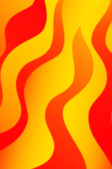 Abstract burning curved wave with blur effect for your design. Illustration with fiery curves lines. Wavy paper cut background. Burning fire waves.