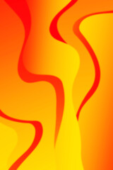 Abstract burning curved wave with blur effect for your design. Illustration with fiery curves lines. Wavy paper cut background. Burning fire waves.