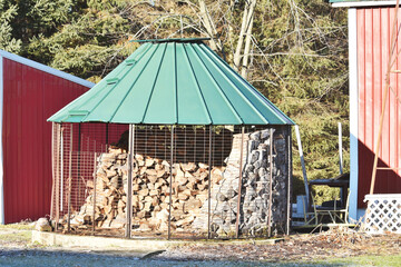 Firewood in Grain Bin
