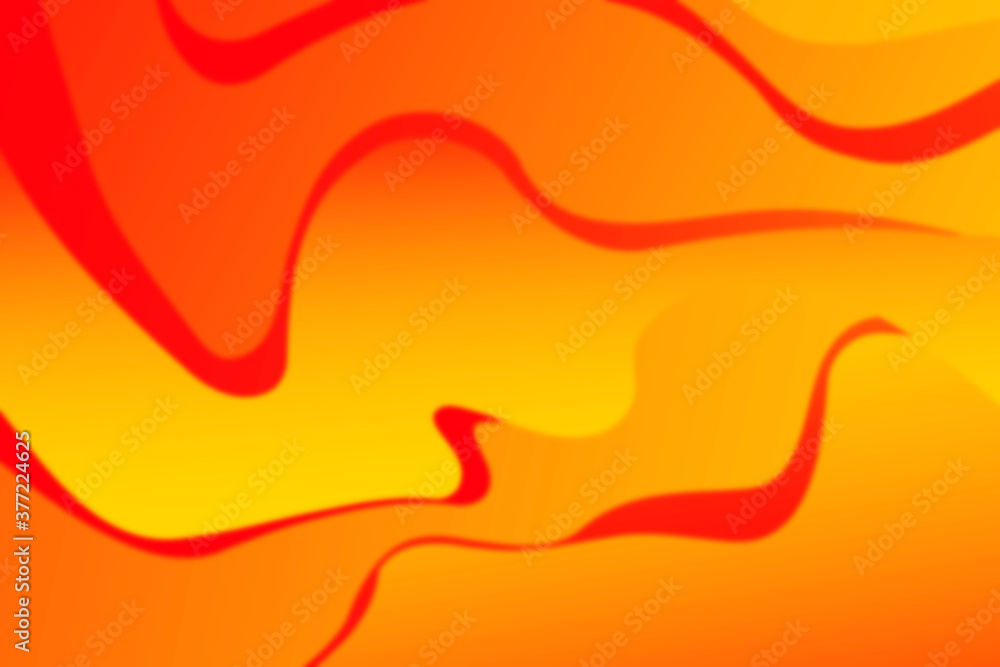 Poster abstract burning curved wave with blur effect for your design. illustration with fiery curves lines.