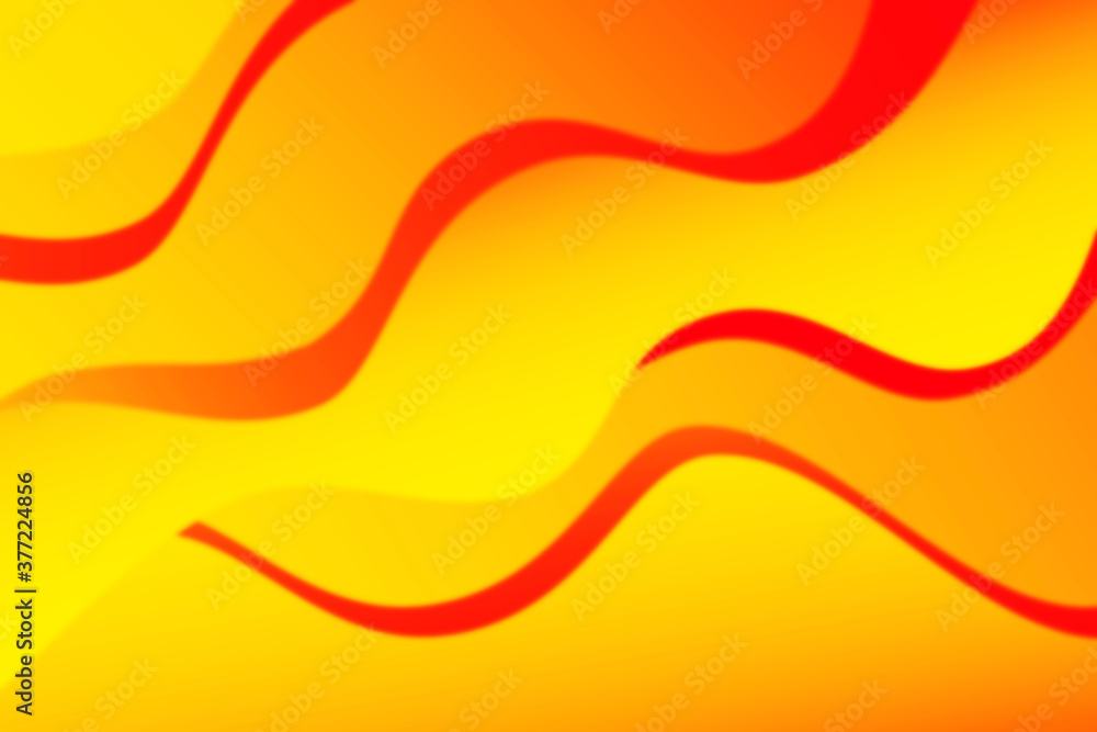 Poster abstract burning curved wave with blur effect for your design. illustration with fiery curves lines.