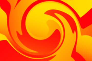 Abstract burning curved wave with blur effect for your design. Illustration with fiery curves lines. Wavy paper cut background. Burning fire waves.