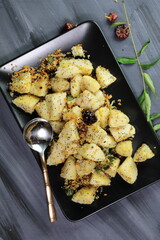 Idli Fry made from fermented rice and Urad daal cakes called Idis