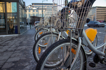 Fototapeta na wymiar bicycles on the street
