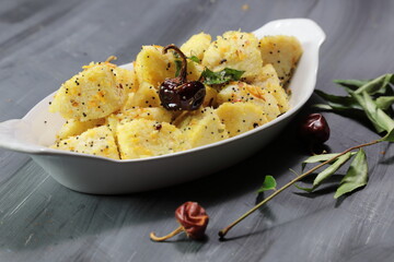 Idli Fry made from fermented rice and Urad daal cakes called Idis