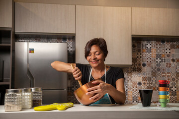 Brazilian woman cooking